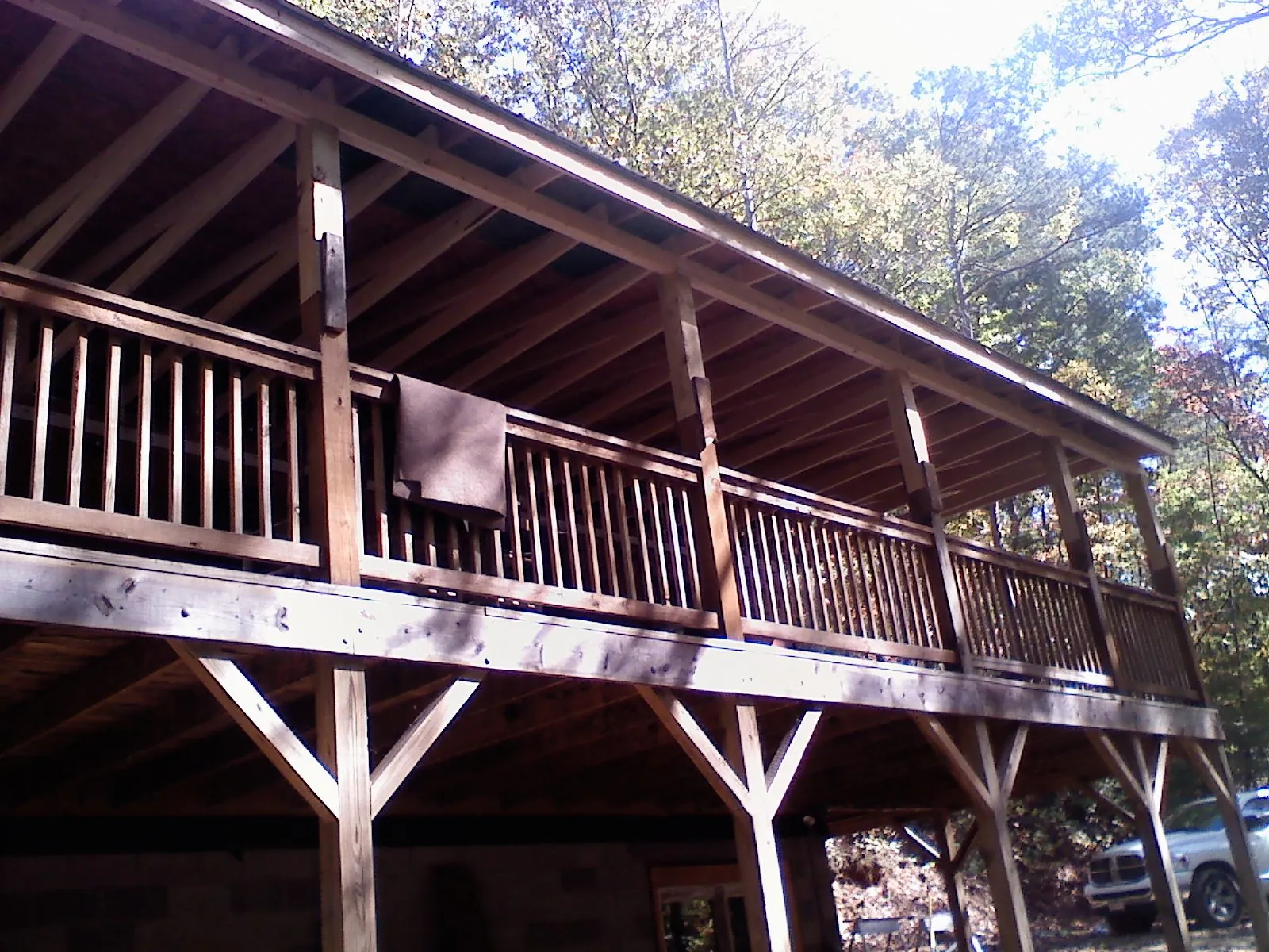 Timber framing under a new elevated porch and deck — Roof Leak Repair in Sunol by Roofing Brothers